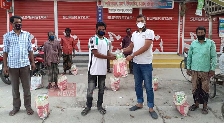 ঝিনাইদহে বসুন্ধরা ও কিং ব্র্যান্ড সিমেন্টের ত্রাণ বিতরণ